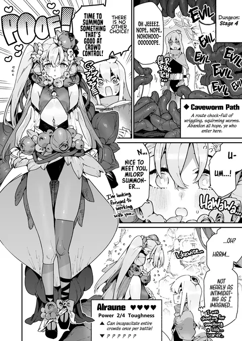 Yobidashita Aruraune ni Tsuyome no Yajirushi o Muke Rareru Shoukansamurai-kun… Yokatta ne… | Summoner-kun (Alraune Has His Face Squarely Inside A Crosshair Lined With Hearts) [English] [head empty]