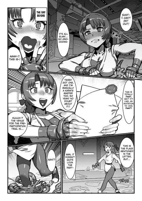 Yuri and Mai from KOF fall into a  tentacle trap disguised as the floor [English] [Kuraudo]