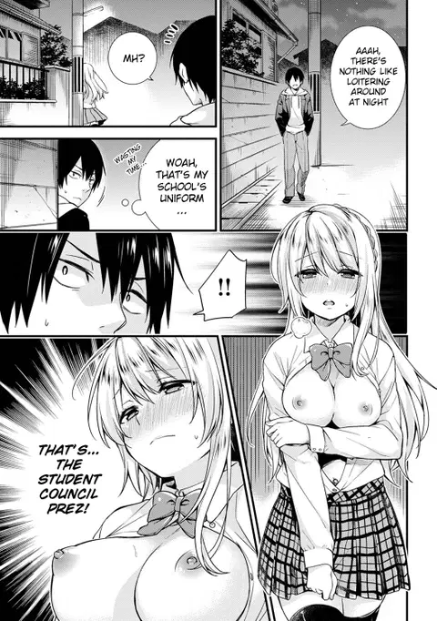 Gakuen no Ojou-sama ga Roshutsukyou no Dohentai datta Hanashi Ch. 1-2 [English] [H-Konbini]